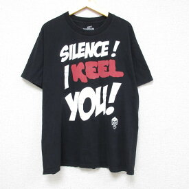 【中古】古着 半袖Tシャツ メンズ ジェフダナム コットン クルーネック 丸首 黒 ブラック Lサイズ 中古 中古メンズ半袖プリントキャラクター