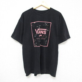 【中古】古着 バンズ VANS 半袖 ブランドTシャツ メンズ スケボー コットン クルーネック 丸首 黒 ブラック Lサイズ 中古 | 春夏 夏物 夏服 メンズファッション カットソー ティーシャツ ティシャツ メンズTシャツ 半袖Tシャツ 半袖ティーシャツ カジュアルTシャツ お 2OF