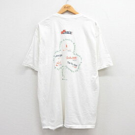 【中古】古着 半袖 ビンテージ ヴィンテージTシャツ メンズ 00年代 00s 聖パトリックの祝日 大きいサイズ 2L LL ビッグシルエット ゆったり ビッグサイズ オーバーサイズ コットン クルーネック 丸首 白 ホワイト XLサイズ 中古 | 春夏 夏物 夏服 ヴィンテージTシャツ