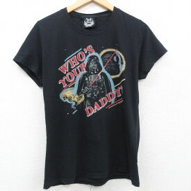 【中古】古着 ジャンクフード JUNK FOOD 半袖Tシャツ レディース スターウォーズ STAR WARS ダースベイダー コットン クルーネック 丸首 黒 ブラック 中古 | 春夏 春物 春服 秋冬 秋物 秋服 カットソー レディースファッション ロンT ロング丈 おしゃれ かわいい ロン