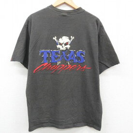 【中古】古着 ヘインズ Hanes 半袖 ビンテージ ヴィンテージTシャツ メンズ 00年代 00s テキサス スカル 濃グレー 霜降り XLサイズ 中古 | 春夏 夏物 夏服 メンズファッション カットソー ティーシャツ ティシャツ メンズTシャツ 半袖Tシャツ 半袖ティーシャツ カジュ