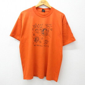 【中古】古着 フルーツオブザルーム 半袖 ビンテージ ヴィンテージTシャツ メンズ 90年代 90s WXCI TODAY クルーネック 丸首 USA製 アメリカ製 オレンジ XLサイズ 中古 | 春夏 夏物 夏服 ヴィンテージTシャツ メンズファッション カットソー ティーシャツ ティシャツ 2OF