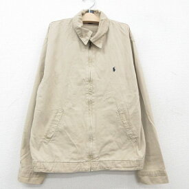 【中古】古着 ラルフローレン Ralph Lauren 長袖 ブランドジャケット スイングトップTシャツ キッズ ボーイズ 子供服 90年代 90s ワンポイントロゴ コットン ベージュ カーキ | 春夏 春物 春服 秋冬 秋物 秋服 女の子 子ども服 こども服 カジュアル ファッション おし 2OF