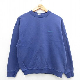 【中古】古着 ベネトン BENETTON 長袖スウェット メンズ 00年代 00s コットン クルーネック 丸首 イタリア製 紺 ネイビー Lサイズ 中古 スエット トレーナー トップス | 春夏 春物 春服 秋冬 秋物 秋服 メンズファッション カジュアル おしゃれ ファッション