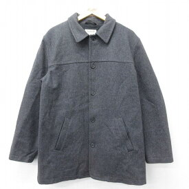 【中古】古着 ジェイクルー J.CREW 長袖 ウールジャケット メンズ 00年代 00s ロング丈 濃グレー 内側キルティング XLサイズ 中古 アウター | 秋冬 秋物 秋服 冬物 冬服 カジュアル メンズファッション ファッション おしゃれ カジュアルジャケット