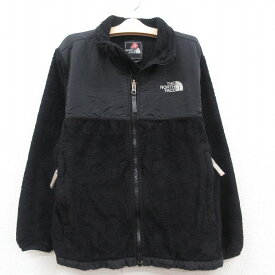 【中古】古着 ノースフェイス THE NORTH FACE 長袖 フリース デナリジャケット キッズ ボーイズ 子供服 ワンポイントロゴ 黒 ブラック | 春夏 春物 春服 秋冬 秋物 秋服 女の子 子ども服 こども服 カジュアル ファッション おしゃれ かわいい 2OF