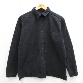 【中古】古着 ウールリッチ WOOLRICH 長袖 ヘビー フランネルシャツ レディース コットン 黒 ブラック 中古 ブラウス トップス | 春夏 春物 春服 秋冬 秋物 秋服 カジュアル レディースファッション おしゃれ かわいい