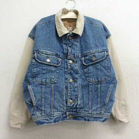 【中古】古着 ギャップ GAP 長袖 ジージャン キッズ ボーイズ 子供服 00年代 00s ツートンカラー バイカラー 紺 ネイビー デニム他 内側キルティング | 春夏 春物 春服 秋冬 秋物 秋服 女の子 子ども服 こども服 カジュアル ファッション おしゃれ かわいい