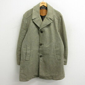 【中古】古着 ウールリッチ WOOLRICH 長袖 ウールジャケットコート メンズ 80年代 80s ロング丈 薄緑系 グリーン XLサイズ 中古 アウター | 秋冬 秋物 秋服 冬物 冬服 カジュアル メンズファッション ファッション おしゃれ カジュアルジャケット