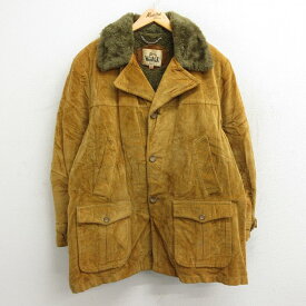 【中古】古着 ウールリッチ WOOLRICH 長袖 コーデュロイジャケット メンズ 80年代 80s ロング丈 大きいサイズ 2L LL ビッグシルエット ゆったり ビッグサイズ オーバーサイズ 茶系 ブラウン 内側ボア XLサイズ 中古 アウター | 秋冬 秋物 秋服 冬物 冬服 カジュアル メ