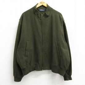 【中古】古着 ラルフローレン Ralph Lauren 長袖 ブランド ウールジャケット メンズ 90年代 90s 大きいサイズ 2L LL ビッグシルエット ゆったり ビッグサイズ オーバーサイズ USA製 アメリカ製 濃緑 グリーン XLサイズ 中古 アウター | 秋冬 秋物 秋服 冬物 冬服 カジ 2OF