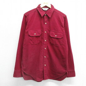 【中古】古着 ウールリッチ WOOLRICH 長袖 ヘビー フランネルシャツ メンズ 80年代 80s コットン USA製 アメリカ製 エンジ Lサイズ 中古 トップス | 秋冬 秋物 秋服 冬物 冬服 カジュアルシャツ メンズファッション 長袖シャツ おしゃれ カジュアル 2OF