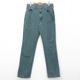 【中古】古着 ラングラー Wrangler ジーンズ メンズ 90年代 90s コットン USA製 アメリカ製 緑 グリーン デニム W32 中古 ボトムス ジーパン Gパン ロングパンツ | 春夏 春物 春服 秋冬 秋物 秋服 長ズボン カジュアル メンズファッション ファッション おしゃれ 2OF