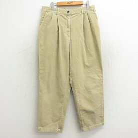 【中古】古着 エルエルビーン LLBEAN コーデュロイパンツ レディース 00年代 00s 薄ベージュ カーキ 中古 ボトムス | 春夏 春物 春服 夏物 夏服 半ズボン カジュアル レディースファッション おしゃれ かわいい 2OF