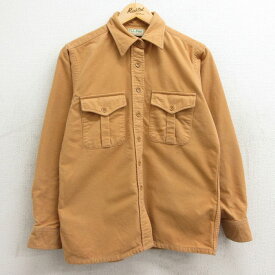 【中古】古着 エルエルビーン LLBEAN 長袖 フランネルシャツ レディース 80年代 80s コットン USA製 アメリカ製 ベージュ系 カーキ 中古 ブラウス トップス | 春夏 春物 春服 秋冬 秋物 秋服 カジュアル レディースファッション おしゃれ かわいい