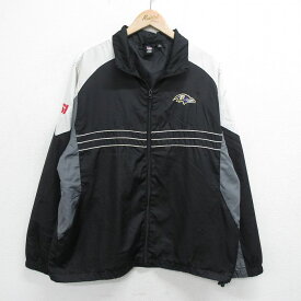 【中古】古着 リーボック REEBOK 長袖ジャケット メンズ 00年代 00s NFL ボルチモアレイブンズ マルチカラー 黒他 ブラック アメフト スーパーボウル XLサイズ 中古 アウター ジャンパー ブルゾン | 春夏 春物 春服 秋冬 秋物 秋服 カジュアル メンズファッション ファ