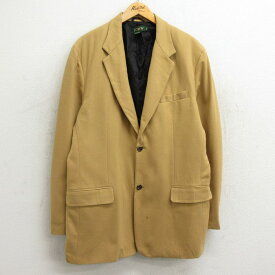 【中古】古着 ジェイクルー J.CREW 長袖 テーラードジャケット メンズ 90年代 90s ロング丈 ウール ベージュ系 カーキ Lサイズ 中古 アウター | 秋冬 秋物 秋服 冬物 冬服 カジュアル メンズファッション ファッション おしゃれ カジュアルジャケット