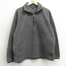 【中古】古着 ノーティカ NAUTICA 長袖 ブランド ハーフジップ フリースジャケット メンズ 90年代 90s グレー Mサイズ 中古 アウター | 秋冬 秋物 秋服 冬物 冬服 カジュアル メンズファッション ファッション おしゃれ カジュアルジャケット 2OF