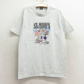 【中古】古着 半袖 ビンテージ ヴィンテージTシャツ キッズ ボーイズ 子供服 90年代 90s セントメリーズ スクール クルーネック 丸首 USA製 アメリカ製 薄グレー 霜降り | 春夏 春物 春服 秋冬 秋物 秋服 女の子 子ども服 こども服 カジュアル ファッション おしゃれ