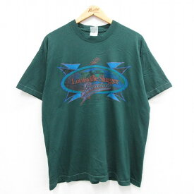 【中古】古着 フルーツオブザルーム 半袖 ビンテージ ヴィンテージTシャツ メンズ 90年代 90s ルイビル 野球 コットン クルーネック 丸首 USA製 アメリカ製 緑 グリーン XLサイズ 中古 | 春夏 夏物 夏服 ヴィンテージTシャツ メンズファッション カットソー ティーシャ