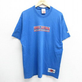 【中古】古着 ウィルソン 半袖 ビンテージ ヴィンテージTシャツ メンズ 90年代 90s ビッグロゴ コットン クルーネック 丸首 USA製 アメリカ製 青 ブルー XLサイズ 中古 | 春夏 夏物 夏服 ヴィンテージTシャツ メンズファッション カットソー ティーシャツ ティシャツ