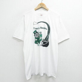 【中古】古着 フルーツオブザルーム 半袖 ビンテージ ヴィンテージTシャツ メンズ 90年代 90s ミュージカル フェニアンの虹 大きいサイズ 2L LL ビッグシルエット ゆったり ビッグサイズ オーバーサイズ クルーネック 丸首 白 ホワイト 【spe】 XLサイズ 中古 | 春夏