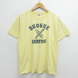 【中古】古着 フルーツオブザルーム 半袖 ビンテージ ヴィンテージTシャツ メンズ 00年代 00s サーフィン コットン クルーネック 丸首 黄 イエロー XLサイズ 中古 | 春夏 夏物 夏服 ヴィンテージTシャツ メンズファッション カットソー ティーシャツ ティシャツ メンズ