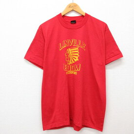 【中古】古着 スクリーンスターズ 半袖 ビンテージ ヴィンテージTシャツ メンズ 80年代 80s LINVILLE EDOM クルーネック 丸首 USA製 アメリカ製 赤 レッド Lサイズ 中古 | 春夏 夏物 夏服 ヴィンテージTシャツ メンズファッション カットソー ティーシャツ ティシャツ