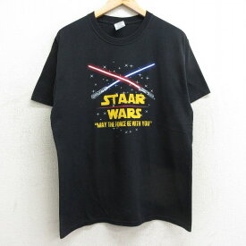 【中古】古着 ジャージーズ 半袖 ビンテージ ヴィンテージTシャツ メンズ 00年代 00s スターウォーズ STAR WARS クルーネック 丸首 黒 ブラック Lサイズ 中古 551180