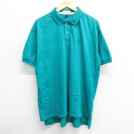 【中古】古着 IZOD 半袖 ブランド ポロシャツ メンズ 90年代 90s ワンポイントロゴ コットン 青緑系 XLサイズ 中古 トップス | 春夏 春物 春服 夏物 夏服 カジュアルシャツ メンズファッション 半袖シャツ おしゃれ カジュアル