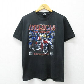 【中古】古着 ジャージーズ 半袖 ビンテージ ヴィンテージTシャツ メンズ 00年代 00s バイク 黒 ブラック Lサイズ 中古 | 春夏 夏物 夏服 メンズファッション カットソー ティーシャツ ティシャツ メンズTシャツ 半袖Tシャツ 半袖ティーシャツ カジュアルTシャツ おし