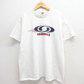 【中古】古着 フルーツオブザルーム 半袖 ビンテージ ヴィンテージTシャツ メンズ 00年代 00s CROSSMAX コットン クルーネック 丸首 白 ホワイト XLサイズ 中古 | 春夏 夏物 夏服 ヴィンテージTシャツ メンズファッション カットソー ティーシャツ ティシャツ メンズT