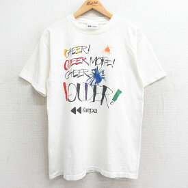 【中古】古着 半袖 ビンテージ ヴィンテージTシャツ メンズ 90年代 90s CEER Kaepa コットン クルーネック 丸首 USA製 アメリカ製 白 ホワイト Lサイズ 中古 | 春夏 夏物 夏服 ヴィンテージTシャツ メンズファッション カットソー ティーシャツ ティシャツ メ