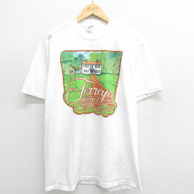 【中古】古着 ジャージーズ 半袖 ビンテージ ヴィンテージTシャツ メンズ 80年代 80s Torreya park クルーネック 丸首 USA製 アメリカ製 白 ホワイト XLサイズ 中古 | 春夏 夏物 夏服 ヴィンテージTシャツ メンズファッション カットソー ティーシャツ ティシャツ メン