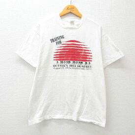 【中古】古着 フルーツオブザルーム 半袖 ビンテージ ヴィンテージTシャツ メンズ 90年代 90s 自転車 コットン クルーネック 丸首 USA製 アメリカ製 白 ホワイト Lサイズ 中古 | 春夏 夏物 夏服 ヴィンテージTシャツ メンズファッション カットソー ティーシャツ ティ