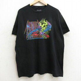 【中古】古着 半袖 ロックTシャツ バンドTシャツ メンズ メタリカ 大きいサイズ 2L LL ビッグシルエット ゆったり ビッグサイズ オーバーサイズ コットン クルーネック 丸首 黒 ブラック XLサイズ 中古 | 春夏 夏物 夏服 メンズファッション カットソー ティーシャツ