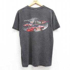 【中古】古着 半袖 ビンテージ ヴィンテージTシャツ メンズ 00年代 00s レーシングカー コルベット シボレー 黒 ブラック Lサイズ 中古 | 春夏 夏物 夏服 メンズファッション カットソー ティーシャツ ティシャツ メンズTシャツ 半袖Tシャツ 半袖ティーシャツ カジュア