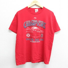 【中古】古着 マジェスティック 半袖 ビンテージ ヴィンテージTシャツ メンズ 00年代 00s MLB ボストンレッドソックス コットン クルーネック 丸首 赤 レッド メジャーリーグ ベースボール 野球 Lサイズ 中古 | 春夏 夏物 夏服 ヴィンテージTシャツ メンズファッション