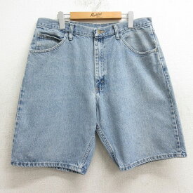 【中古】古着 ラングラー Wrangler ショートパンツ ショーツ メンズ コットン 薄紺 ネイビー デニム W36 中古 ボトムス 短パン ショーパン ハーフ | 春夏 春物 春服 夏物 夏服 半ズボン カジュアル メンズファッション ファッション おしゃれ