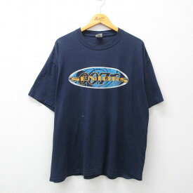 【中古】古着 ジャージーズ 半袖 ビンテージ ヴィンテージTシャツ メンズ 00年代 00s 映画 007 大きいサイズ 2L LL ビッグシルエット ゆったり ビッグサイズ オーバーサイズ クルーネック 丸首 紺 ネイビー 【spe】 XLサイズ 中古 | 春夏 夏物 夏服 ヴィンテージTシャ