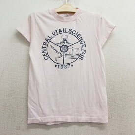 【中古】古着 ヘインズ Hanes 半袖 ビンテージ ヴィンテージTシャツ キッズ ボーイズ 子供服 80年代 80s CUSF クルーネック 丸首 USA製 アメリカ製 薄ピンク | 春夏 春物 春服 秋冬 秋物 秋服 女の子 子ども服 こども服 カジュアル ファッション おしゃれ かわいい