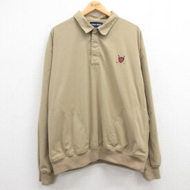 【中古】古着 ラルフローレン Ralph Lauren ポロゴルフ 長袖 ブランドジャケット メンズ 90年代 90s ワンポイントロゴ 大きいサイズ 2L LL ビッグシルエット ゆったり ビッグサイズ オーバーサイズ ベージュ カーキ 内側メッシュ 【spe】 XLサイズ 中古 アウター ジャ