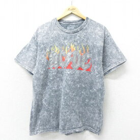 【中古】古着 半袖 ロックTシャツ バンドTシャツ メンズ AC/DC コットン クルーネック 丸首 グレー XLサイズ 中古 | 春夏 夏物 夏服 メンズファッション カットソー ティーシャツ ティシャツ メンズTシャツ 半袖Tシャツ 半袖ティーシャツ カジュアルTシャツ おしゃれ