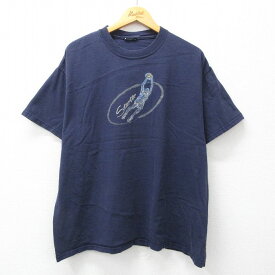 【中古】古着 半袖 ビンテージ ヴィンテージTシャツ メンズ 00年代 00s スターター STARTER バスケットボール 大きいサイズ 2L LL ビッグシルエット ゆったり ビッグサイズ オーバーサイズ クルーネック 丸首 紺 ネイビー XLサイズ 中古 | 春夏 夏物 夏服 ヴィンテージ