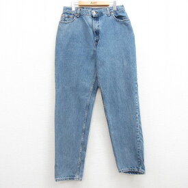 【中古】古着 リーバイス Levis 550 ジーンズ レディース 90年代 90s テーパード コットン USA製 アメリカ製 紺 ネイビー デニム 中古 ボトムス ジーパン Gパン ロングパンツ | 春夏 春物 春服 夏物 夏服 半ズボン カジュアル レディースファッション おしゃれ かわい