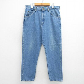 【中古】古着 ラングラー Wrangler ジーンズ メンズ 90年代 90s コットン USA製 アメリカ製 紺 ネイビー デニム W35 中古 ボトムス ジーパン Gパン ロングパンツ | 春夏 春物 春服 秋冬 秋物 秋服 長ズボン カジュアル メンズファッション ファッション おしゃれ