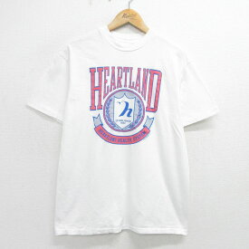 【中古】古着 ヘインズ Hanes 半袖 ビンテージ ヴィンテージTシャツ メンズ 80年代 80s ハートランド コットン クルーネック 丸首 USA製 アメリカ製 白 ホワイト Lサイズ 中古 | 春夏 夏物 夏服 ヴィンテージTシャツ メンズファッション カットソー ティーシャツ ティ