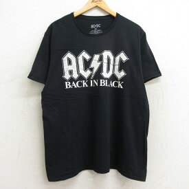 【中古】古着 半袖 ロックTシャツ バンドTシャツ メンズ AC/DC コットン クルーネック 丸首 黒 ブラック XLサイズ 中古 | 春夏 夏物 夏服 メンズファッション カットソー ティーシャツ ティシャツ メンズTシャツ 半袖Tシャツ 半袖ティーシャツ カジュアルTシャツ おし