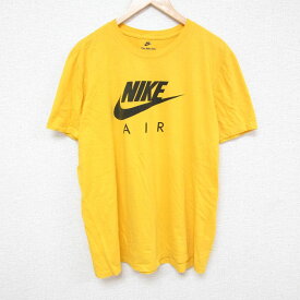 【中古】古着 ナイキ NIKE 半袖 ブランドTシャツ メンズ ビッグロゴ コットン クルーネック 丸首 黄 イエロー XLサイズ 中古 | 春夏 夏物 夏服 メンズファッション カットソー ティーシャツ ティシャツ メンズTシャツ 半袖Tシャツ 半袖ティーシャツ カジュアルTシャツ