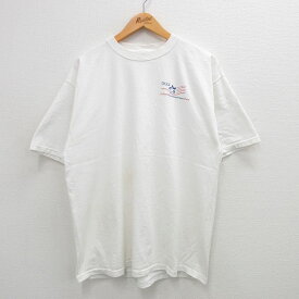 【中古】古着 フルーツオブザルーム 半袖 ビンテージ ヴィンテージTシャツ メンズ 00年代 00s 星 DGDF コットン クルーネック 丸首 白 ホワイト XLサイズ 中古 | 春夏 夏物 夏服 ヴィンテージTシャツ メンズファッション カットソー ティーシャツ ティシャツ